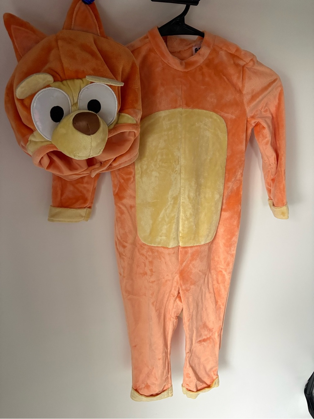 Plush Orange Animal Hooded Kids Bodysuit with Cream Belly
